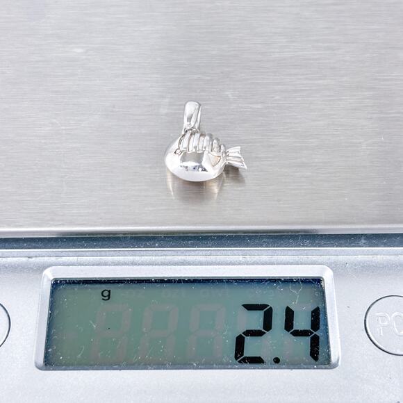 Vintage Thailand Sterling Silver 925 Puffy Fish Pendant - Picture 6 of 7